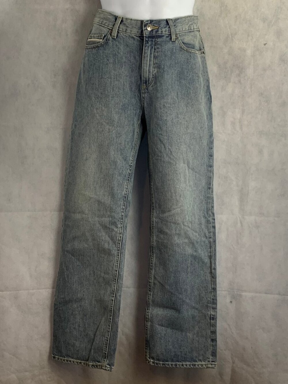 Sun + Stone Men's Straight-Fit Faded Jeans, Vintage Light Blue Wash, 30x30